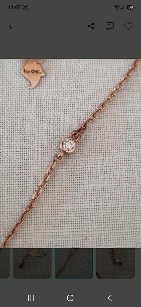 So Chic Rose Altın Kaplama Taşlı Kolye - 7