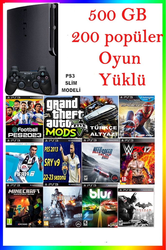 500 GB - PS3 - 165 OYUN YUKLU - 12 Ay Garantili - KONSOL CENNETİ - 7