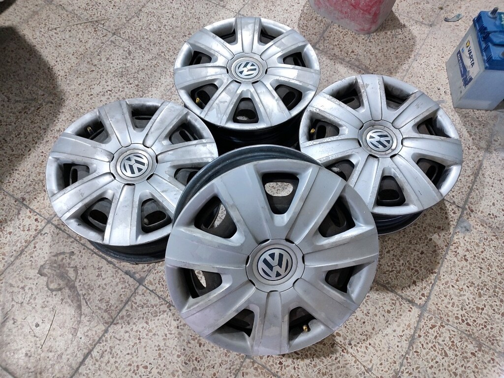 14 inç Polo 5*100 bijon aralığı teneke jant takımı Kapaklı 3750 kapakl - 2