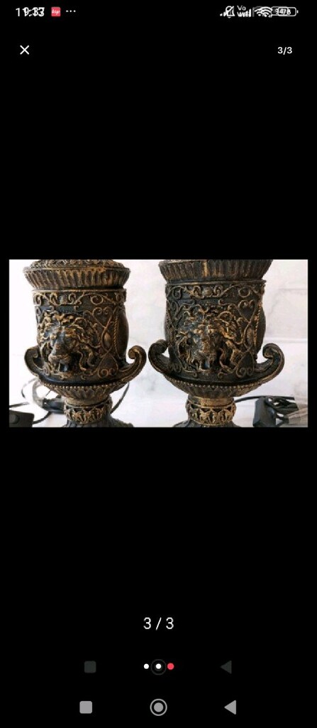 aslanlı ikili abajur - 2