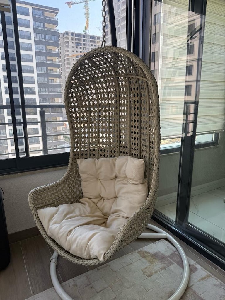XXL Rattan Balkon Bahçe Salıncağı 150+ Kg Taşıma Kapasiteli
