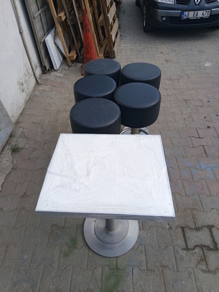 Bar Tabure Takım Paslanmaz Krom - Gemi Tabure - 7