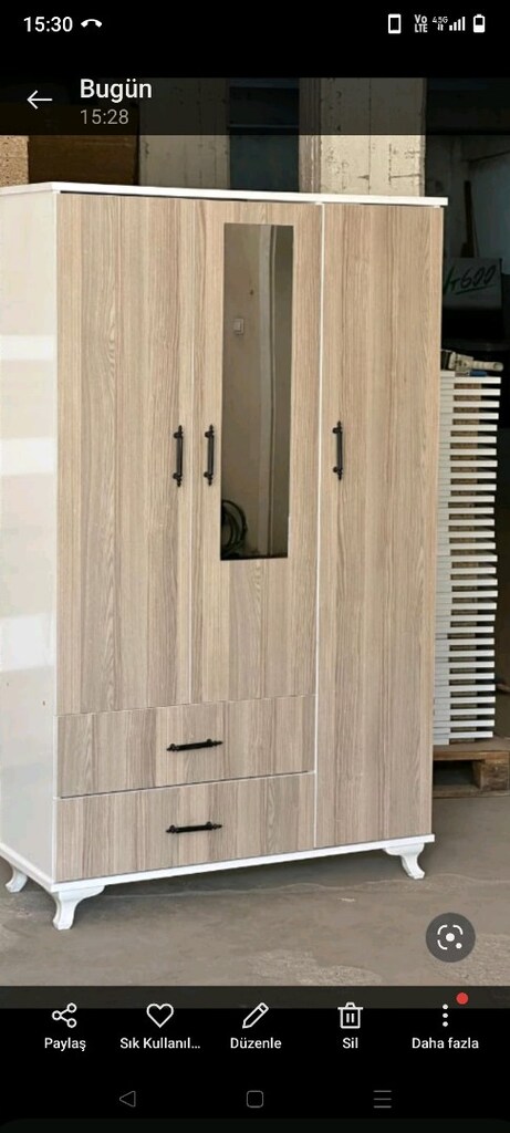 3 KAPAKLI İKİ ÇEKMECELİ KIYAFET DOLABI 3500 ₺ - 3