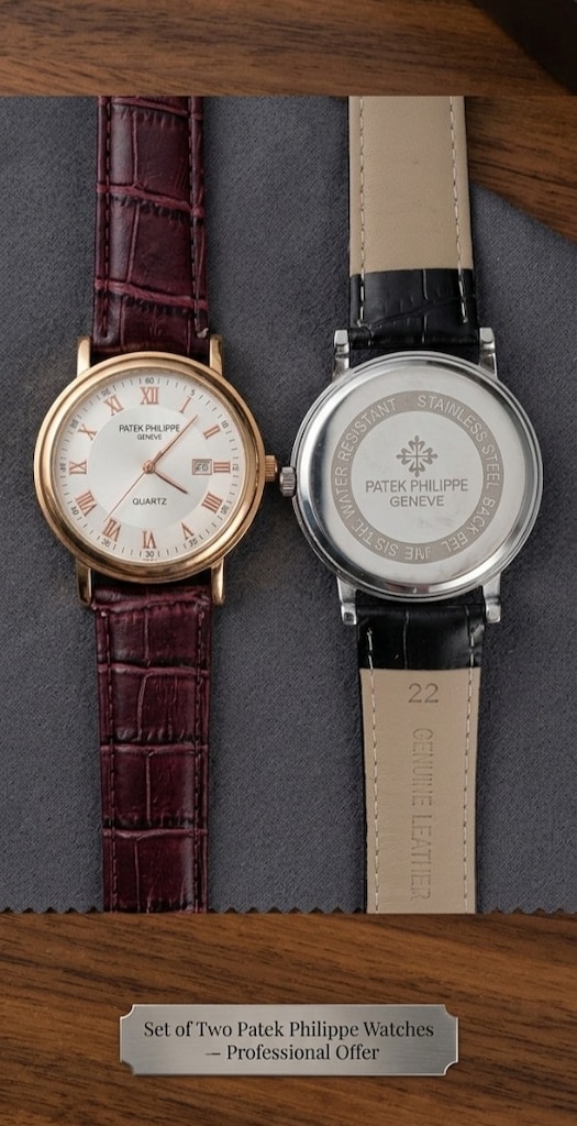 patek kahve ve siyah 2li saat - 2