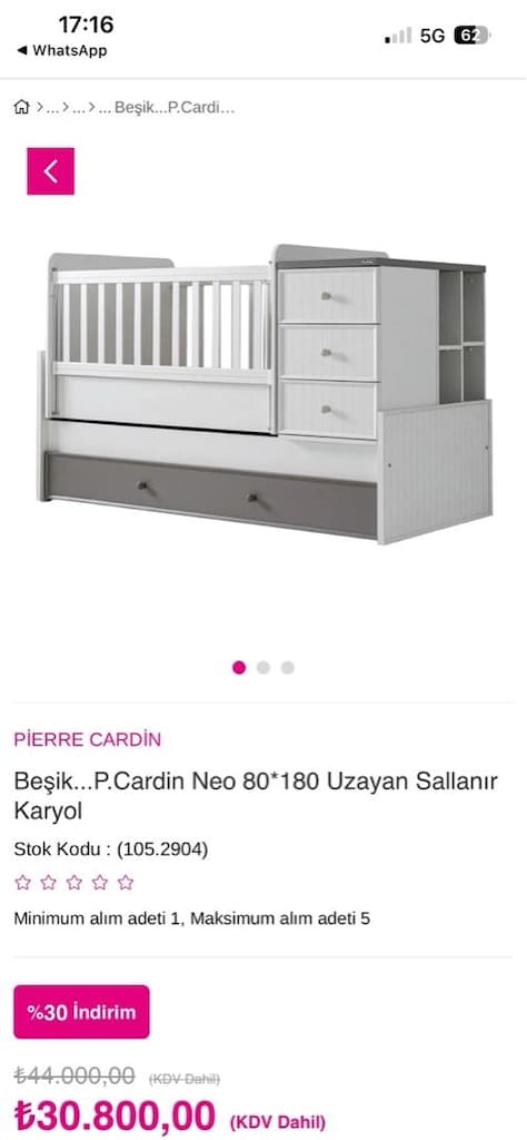 pier cardin büyüyen beşik