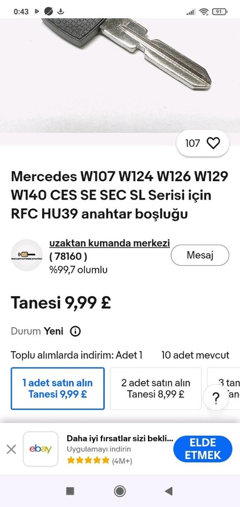 W124 - W126 ham anahtar - 14
