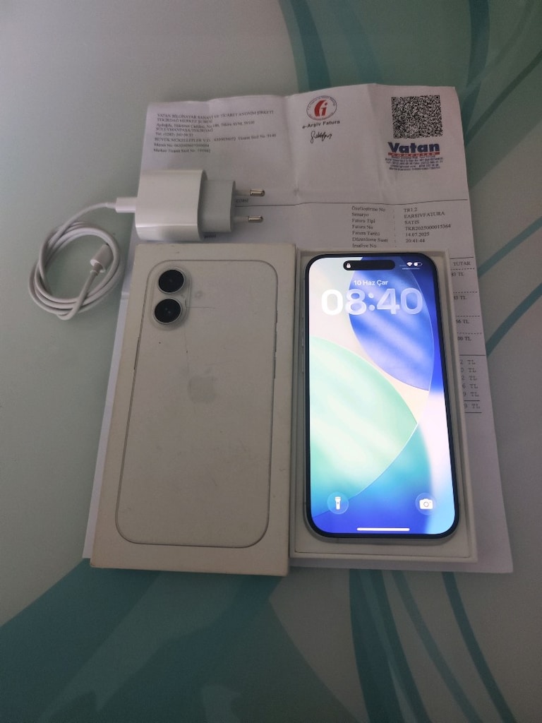 KARTA TAKSİT 14.07.2027 GARANTİLİ İPHONE 16 128 GB PİL 91 KUTU FATURAL - 5
