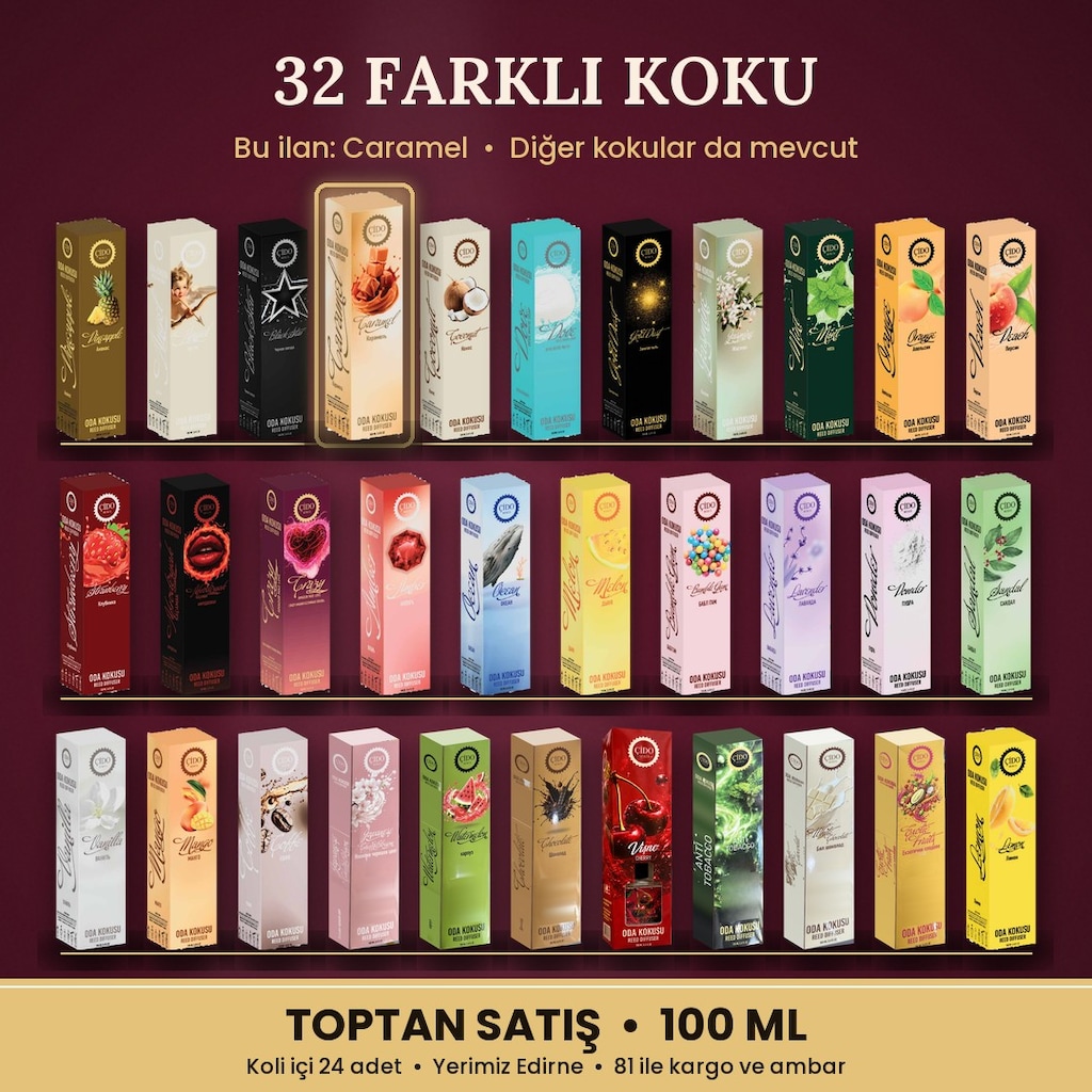 ÇİDO MİRİS 100ML KARAMEL ODA KOKUSU 32+ ÇEŞİT - 3