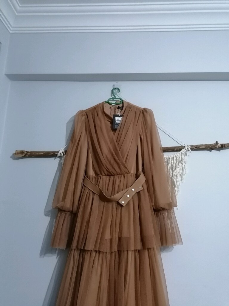 Katmanlı tüllü abiye - 5