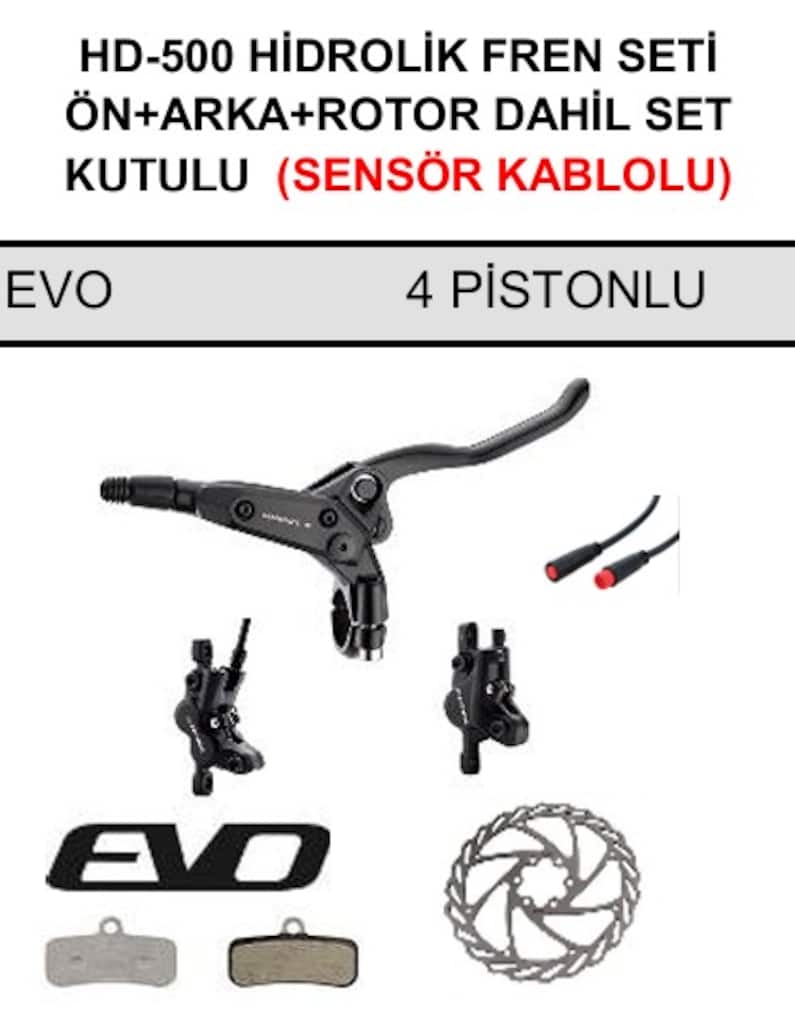 HD-500 HİDROLİK SENSÖRLÜ FREN SETİ ÖN+ARKA+ROTOR DAHİL SET 4 PİSTONLU - 2