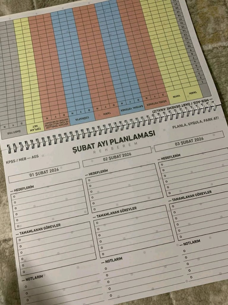 KPSS / MEB-AGS Planlayıcı Ajanda - Spiralli & Rehberlikli (Sıfır) - 3