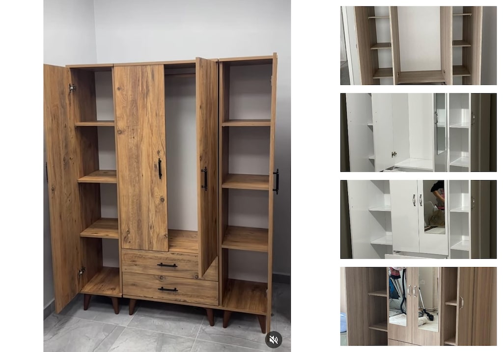 4 kapaklı elbise dolabı joaujmbwig - 3