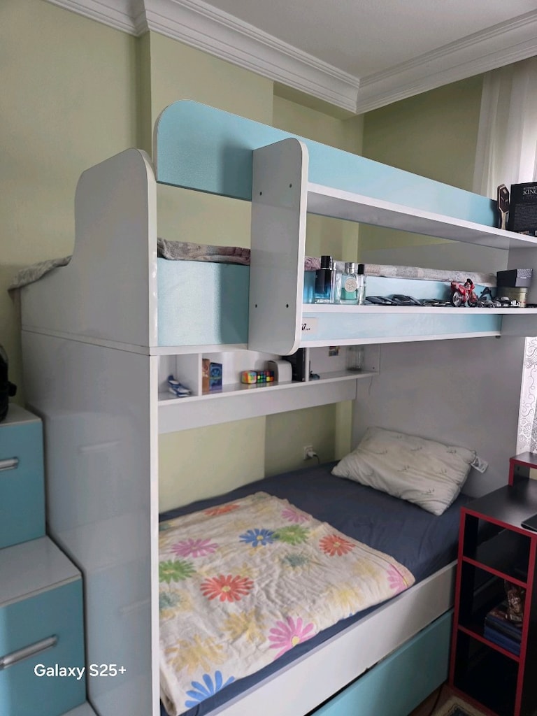 Beyaz Açık Mavi Özel Yapım Ranza - 3