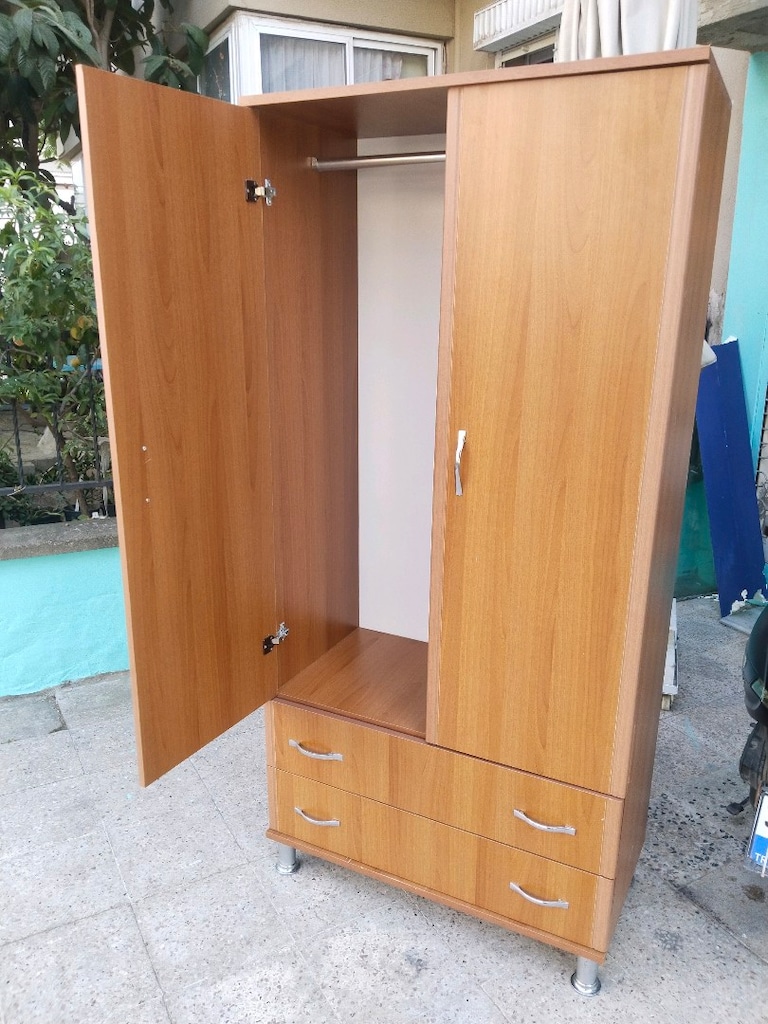 elbise dolabı 2 kapaklı çift çekmeceli buca heykel - 5