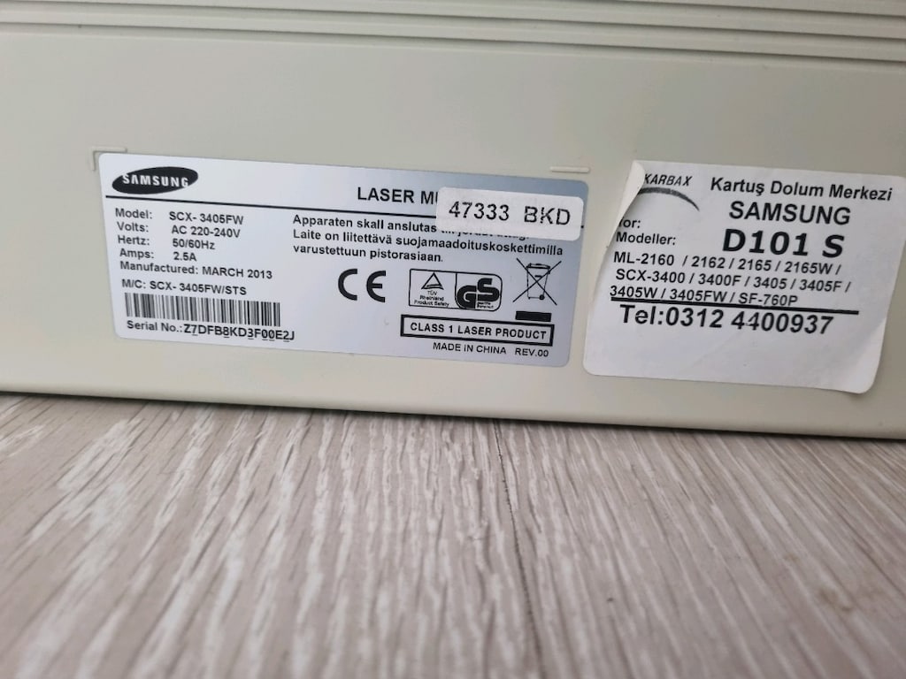 SAMSUNG SCX 3450FW YAZICI - 2