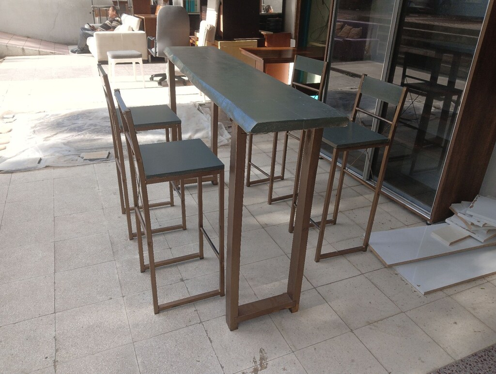MODERN CAFE BİSTRO TARZI YÜKSEK MASA SETİ - 7