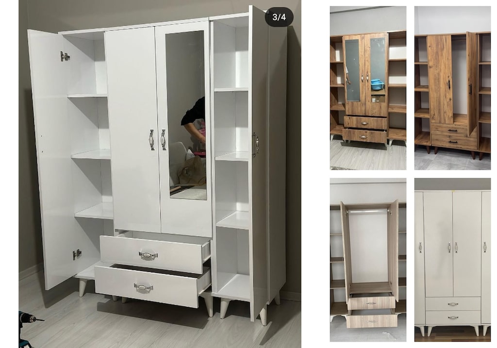 4 kapaklı elbise dolabı akwlagnwdl - 5