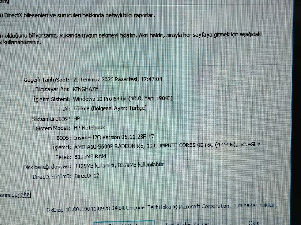 HP AMD A10 9.NESİL 8GB RAM 128GB SSD 2 SAAT BATARYA SÜRESİ - 3