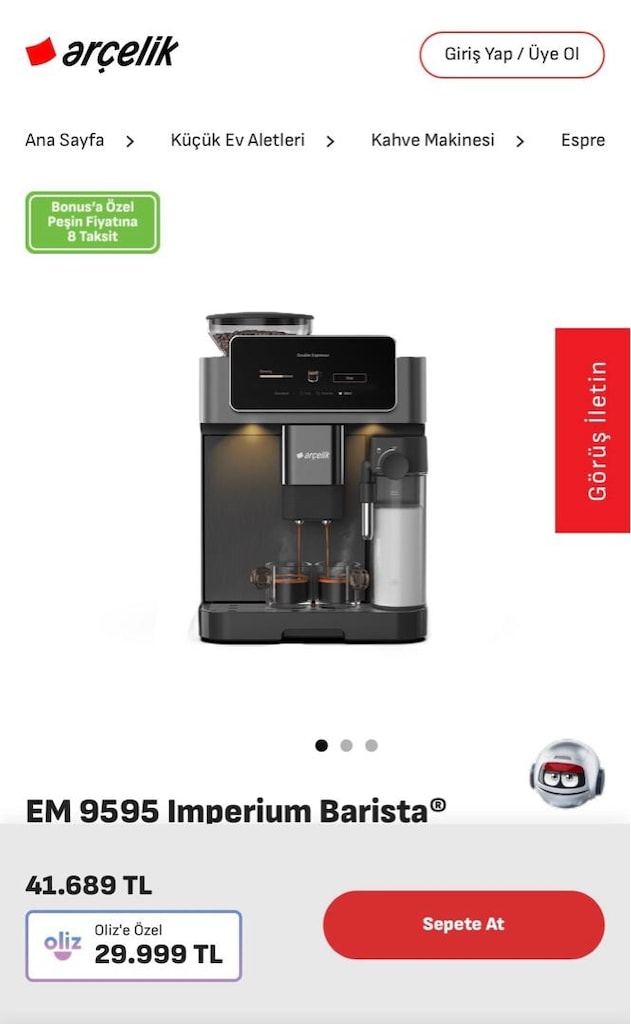 FATURALI ARÇELİK EM9595 BARİSTA ÇOK YENİ - 2