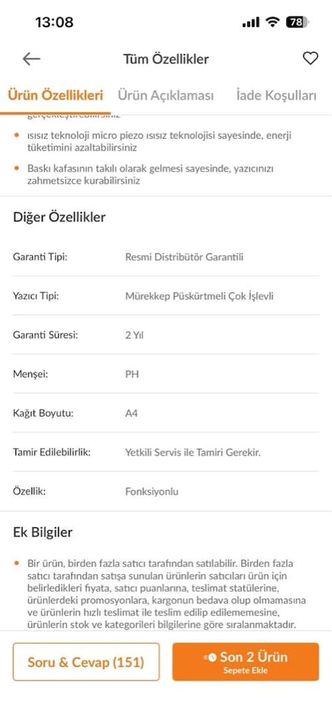 Sıfır Ayarında Garantili Epson L3211 Tanklı Yazıcı (Pazarlık payı var) - 16