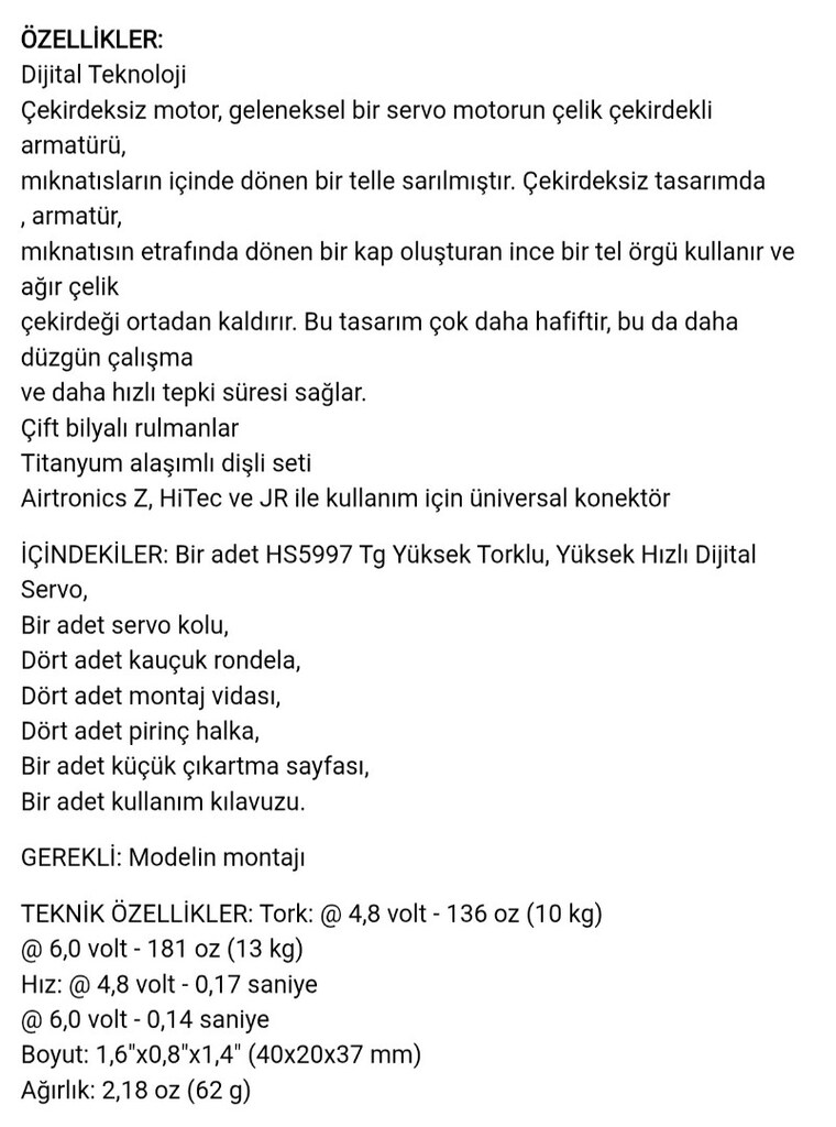Hitec HSC-5997TG - Titanyum Dişli Robot Servo - 4