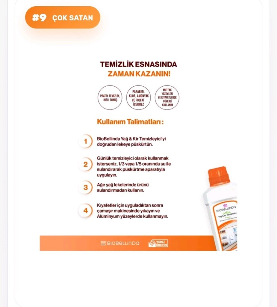 BioBellinda yağ ve kireç çözücü - 3