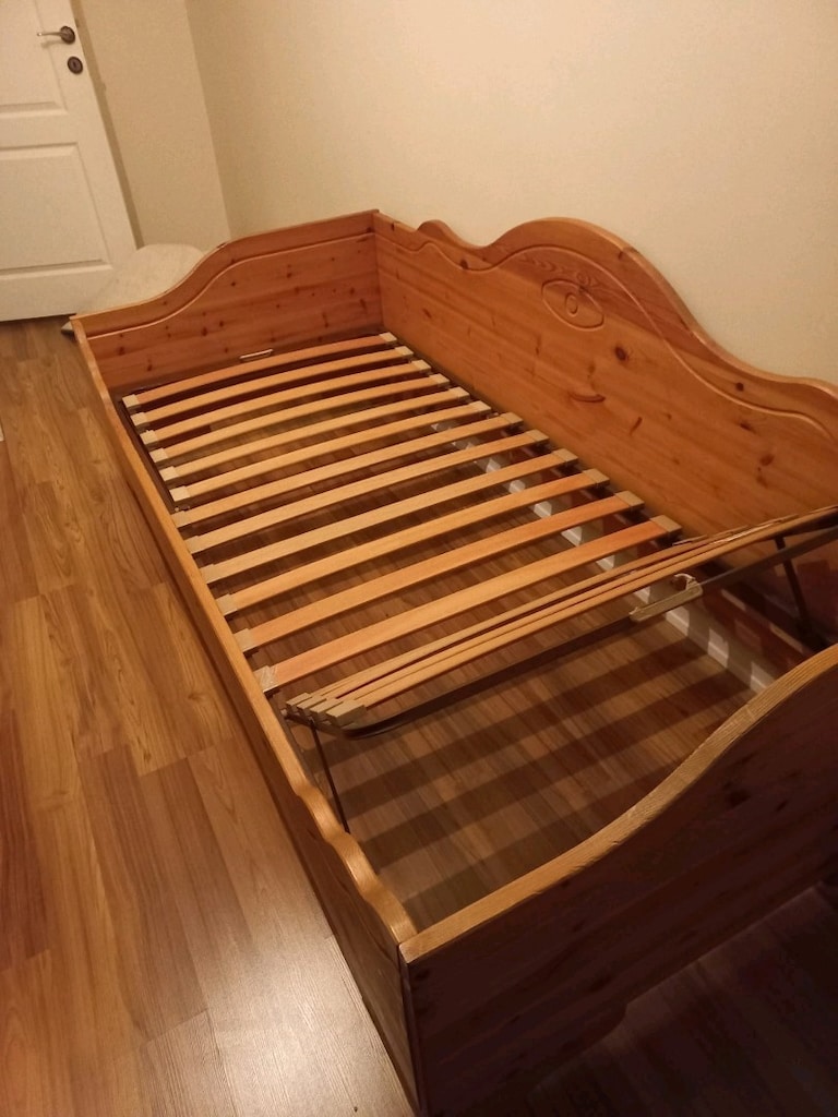 90x200 Masif Çam Tek Kişilik Karyola + Varioflex Lattoflex Baza - 3