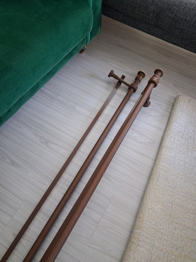 Ceviz Rustik Perde Askısı / Kornişi (4.20m) - 2