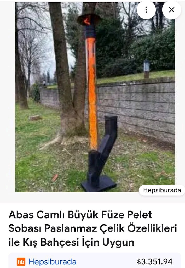 Füze pelet soba cam borulu - 2