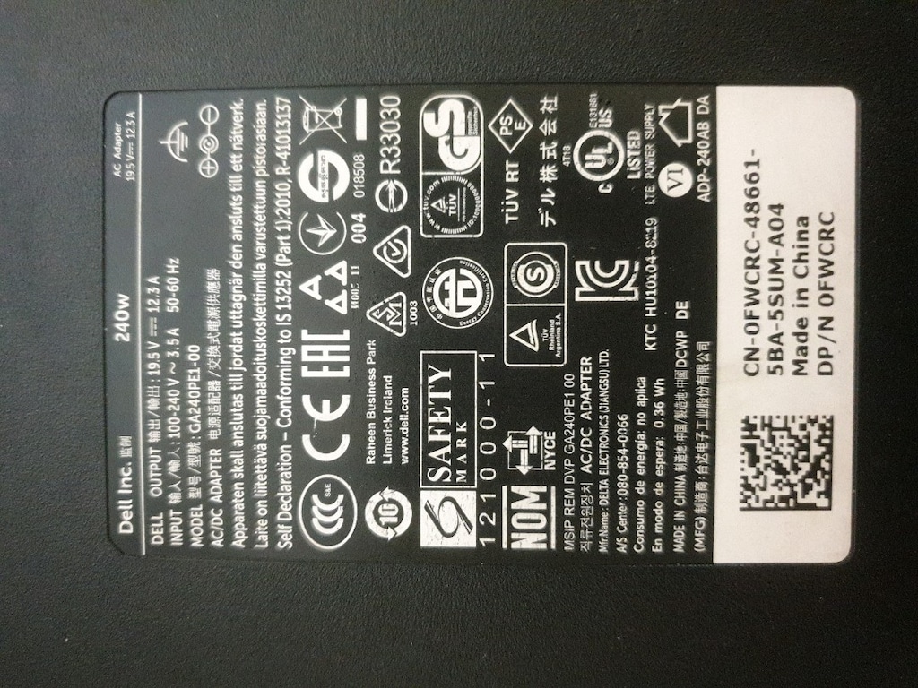 Orijinal Dell 240W Adaptör (19.5V - 12.3A) - GA240PE1-00 - 3