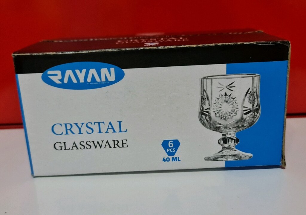 Ayan crystal kesme 40 ml. 6 lı su ve likör bardağı. Kahve yanı su icin - 9