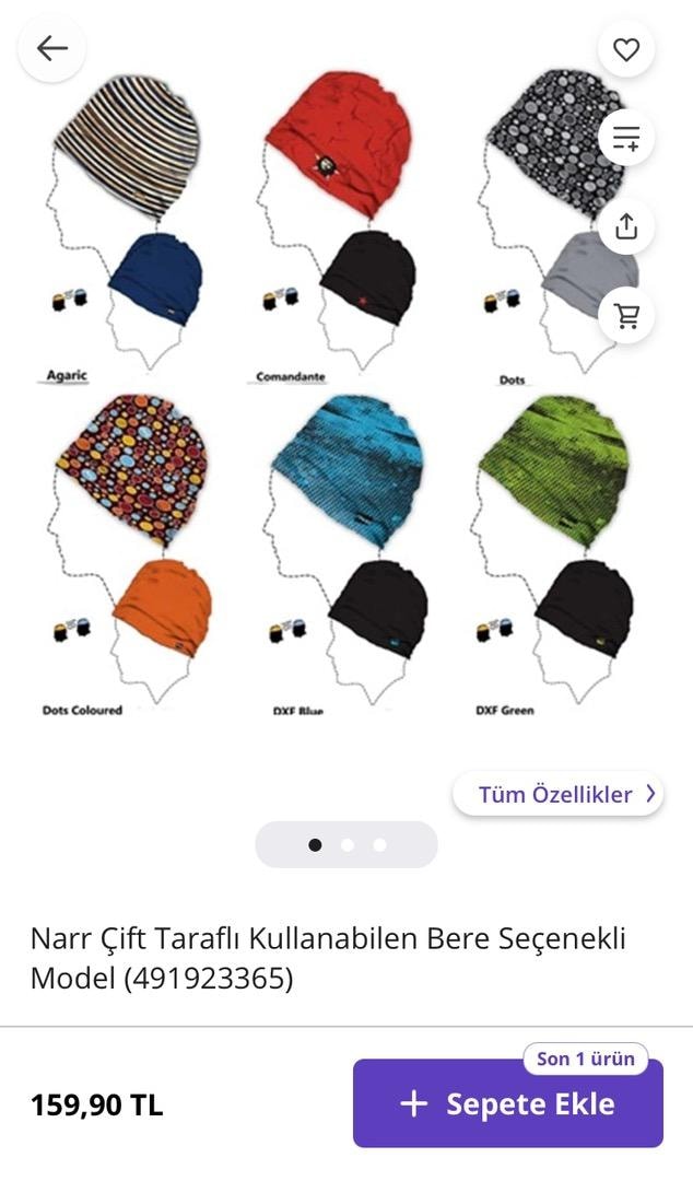 Çift Taraflı Pamuklu Bere (Bordo&Lacivert)
