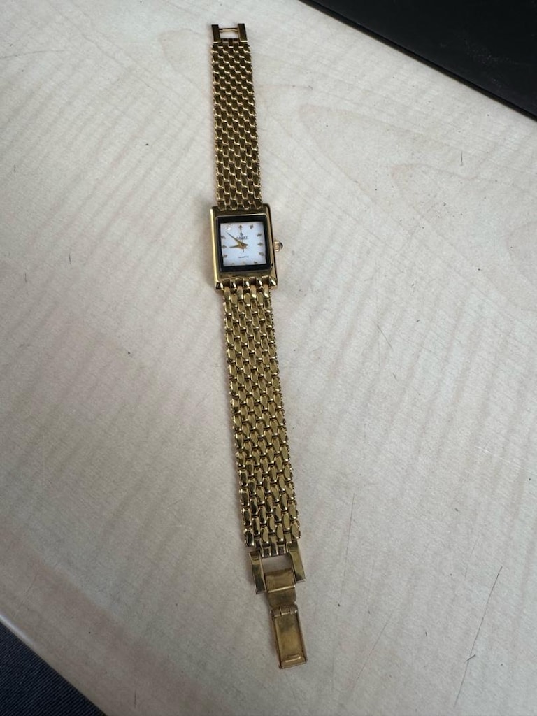 22K Altın Kaplama İsviçre Vintage Kadın Saati - 5