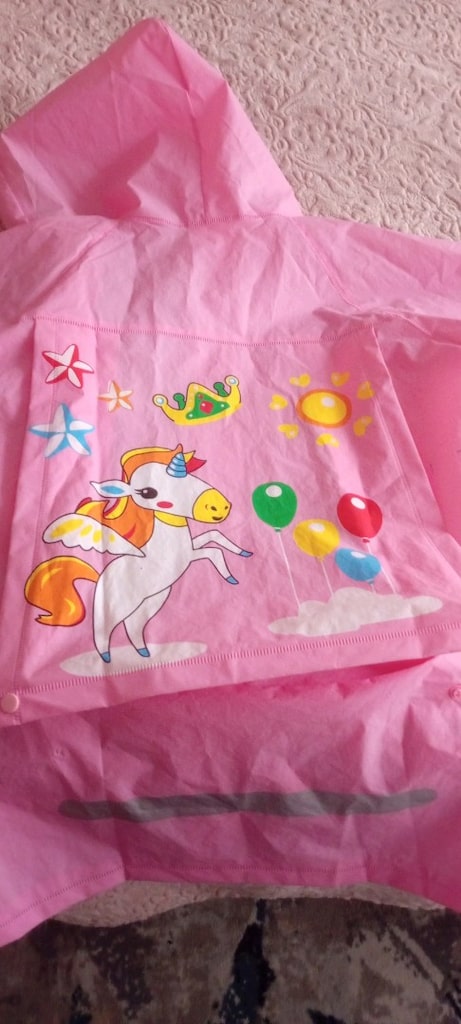 Pembe Unicorn Desenli Yağmurluk - 3
