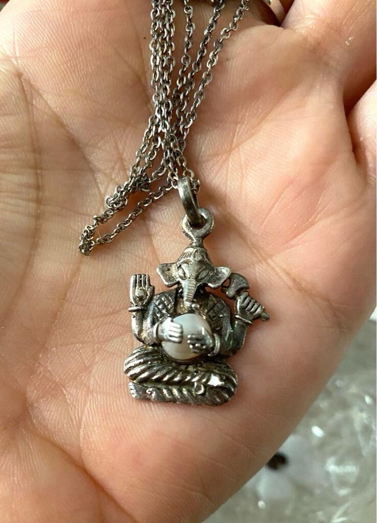 Vintage İncili Ganesha Kolye - 3