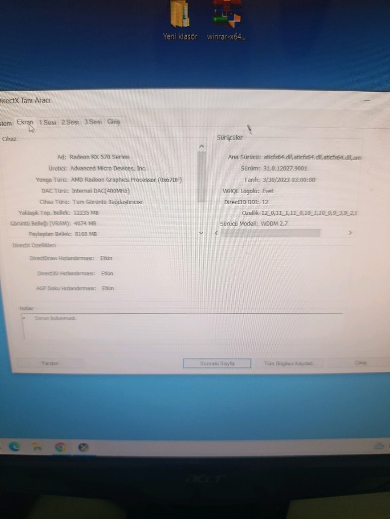 OYUNCU BİLGİSAYARI SETİ | i7-4790 | RX 570 4GB | 16GB RAM | MONİTÖr - 6