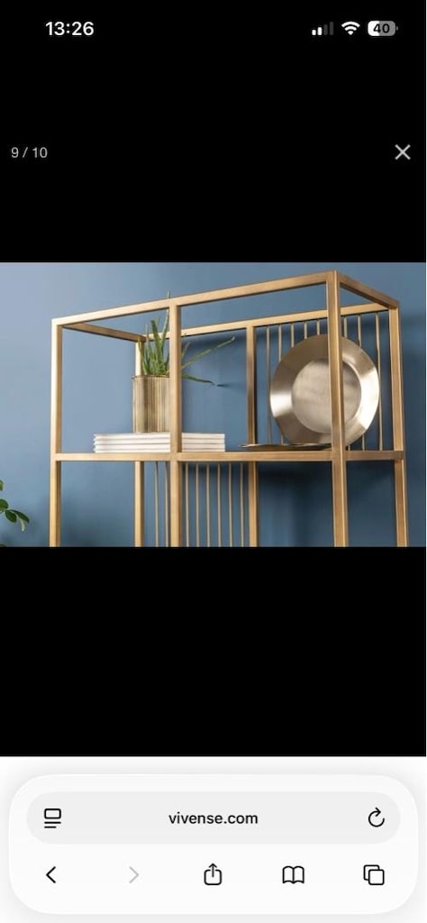 Metal Gri Eskitmeli Pirinç 80 cm Kitaplık - 10