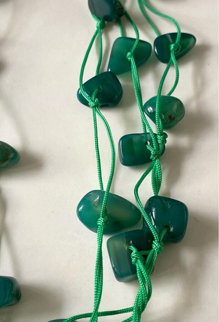 YEŞİL AKİK Vintage Doğaltaş Kolye - 3
