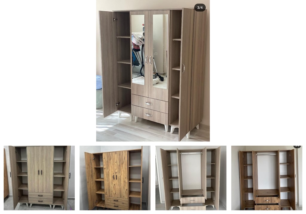 4 kapaklı elbise dolabı abysaiaisx - 2