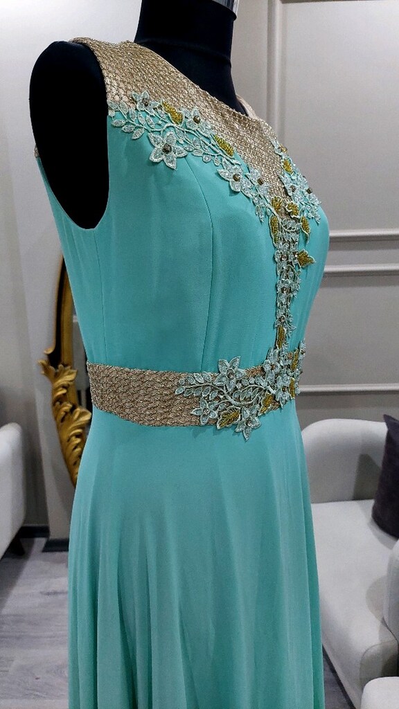 Nil yeşili klopatra model abiye - 6