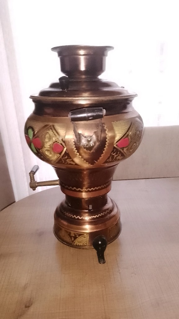 bakır elektrikli semaver demliği var ama tamir yapılması gerekiyor - 3