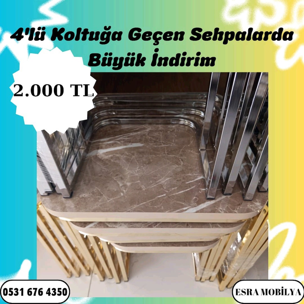 Kampanyalı Nakite Özel Gel Ala Özel Koltuğa Geçe Bilen Sehpa Modellerm - 5