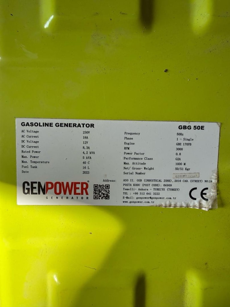 Genpower 5 kVA Benzinli İpli Marşlı Monofaze Portatif Jeneratör - 4