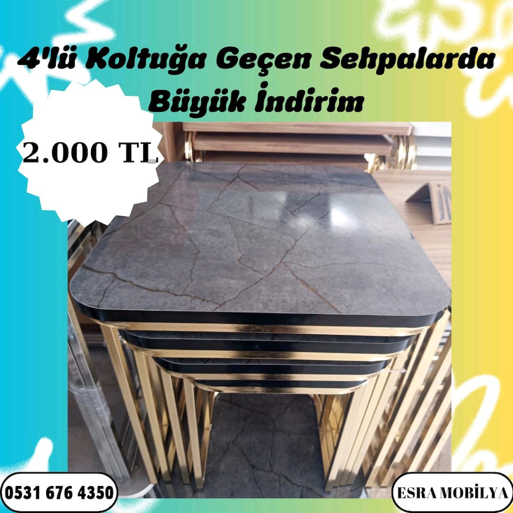 Kampanyalı Nakite Özel Gel Ala Özel Koltuğa Geçe Bilen Sehpa Modellerm - 11