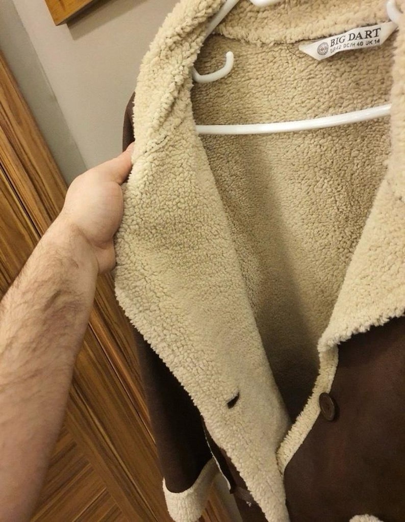 uzun taba rengi içi yünlü kaban - 3