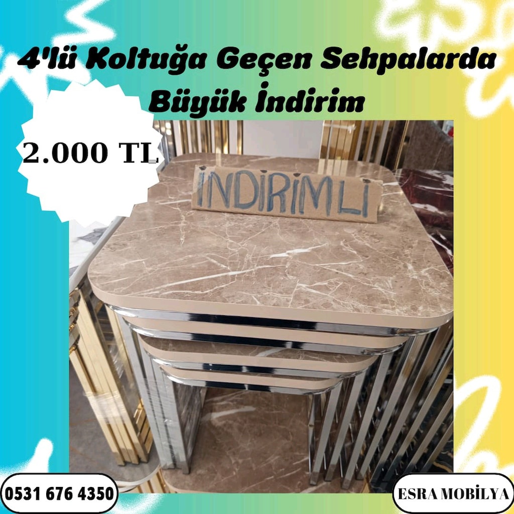 Kampanyalı Nakite Özel Gel Ala Özel Koltuğa Geçe Bilen Sehpa Modellerm - 7