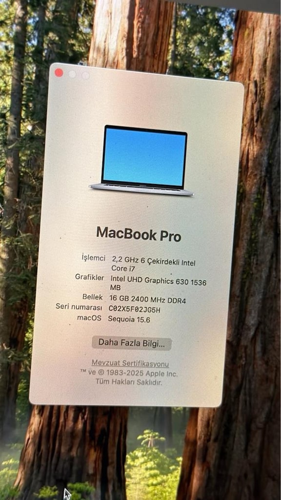 MacBook Pro 15” 2018 i7 / 16 GB RAM / 256 GB SSD – Büyük Ekran - 2