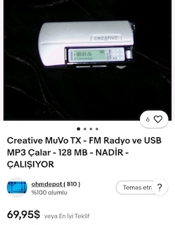 Creative MuVo TX - FM Radyo ve USB MP3 Çalar - 128 MB - Koleksiyonluk. - 2