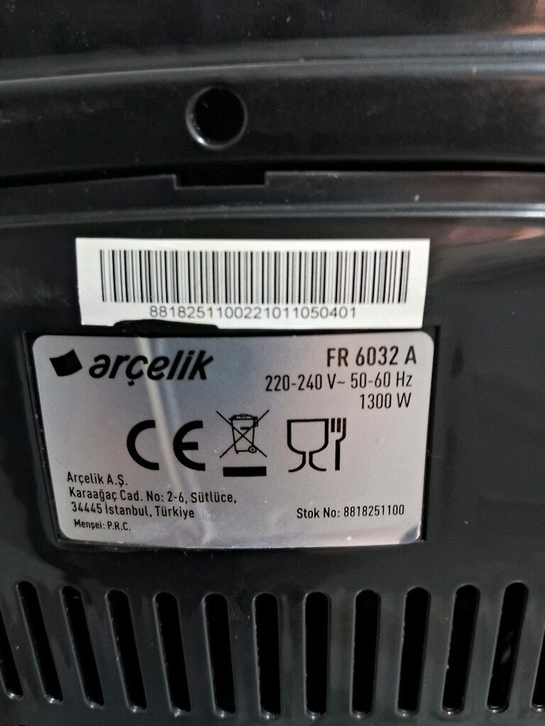 Fritöz Airfryer Kızartma Makinesi Arçelik FR 6032 A Modeli, 1300 W - 4