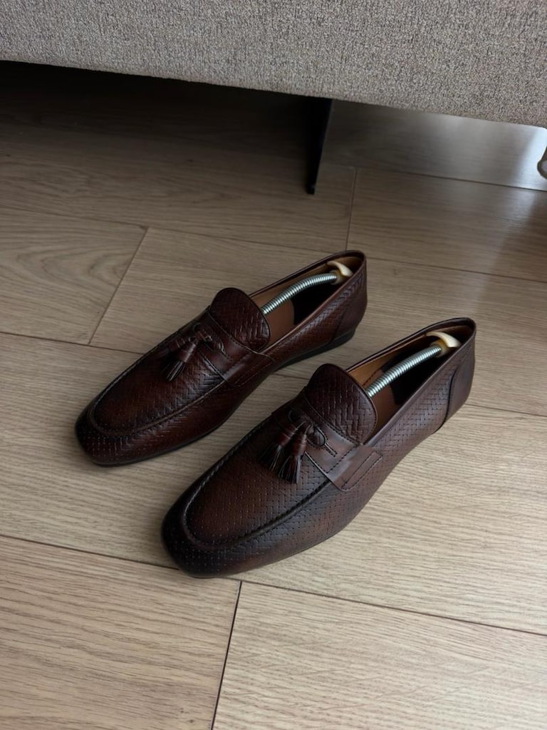 Lufian Örgü Desen Deri Loafer Ayakkabı - 7